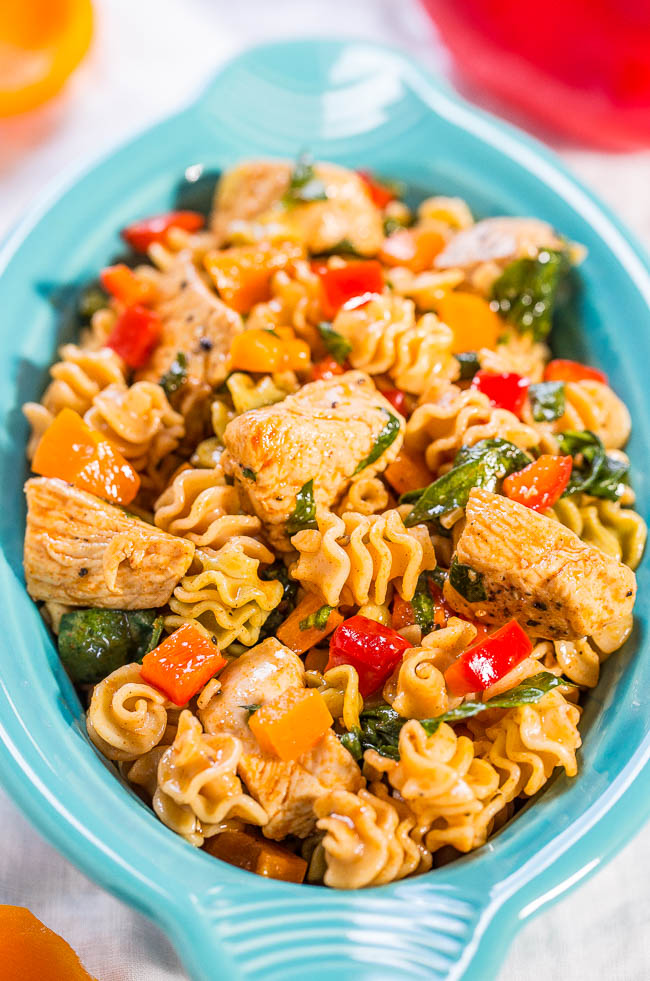 Easy Asian Pasta Salad With Chicken Averie Cooks