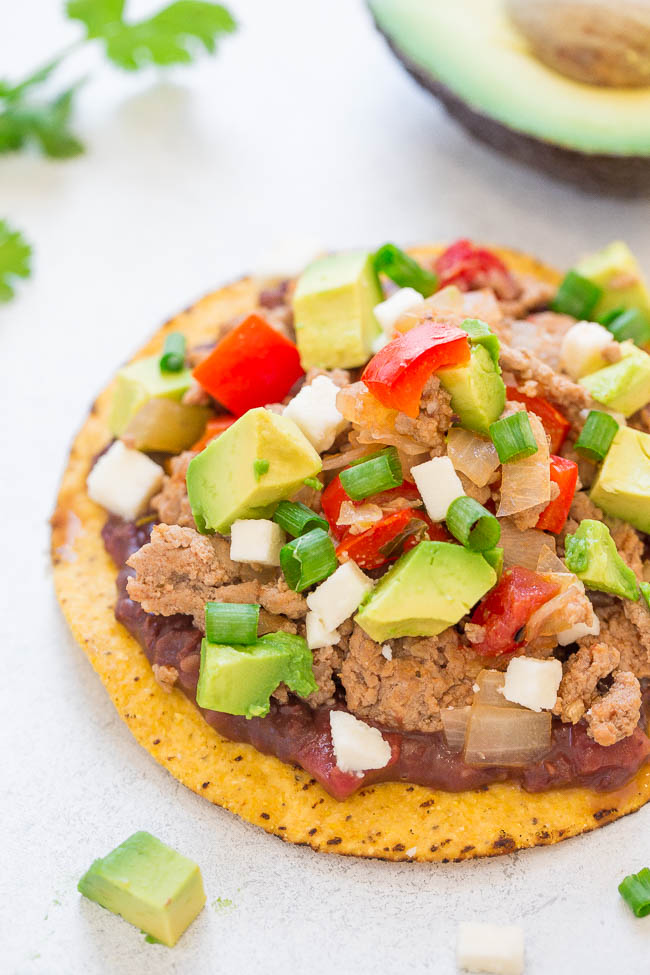 Easy Loaded Chicken Tostadas Averie Cooks