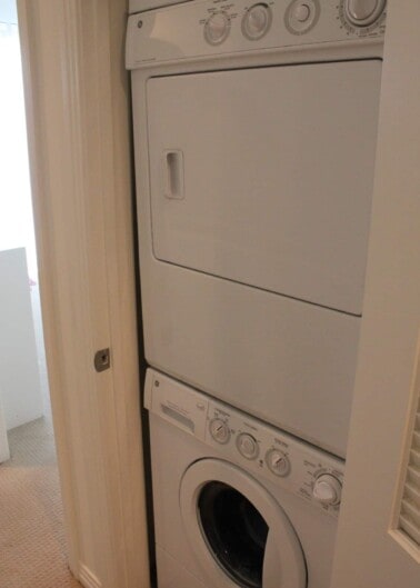 Stacked washer and dryer