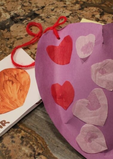 Valentines Crafts made by young girl at school