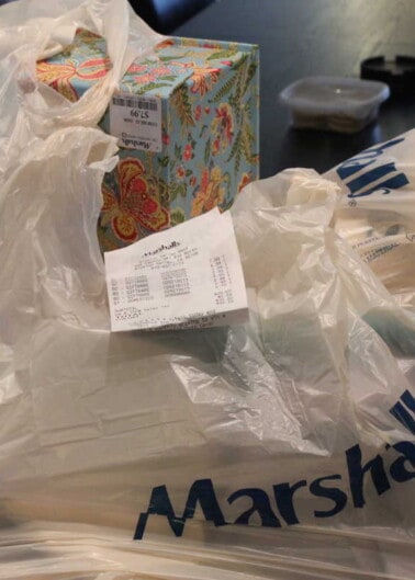 Marshalls bags full of purchases