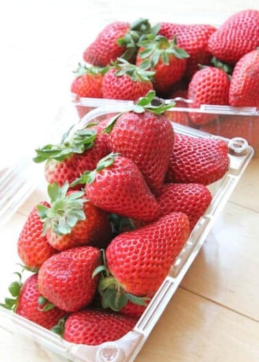 Containers full of strawberries