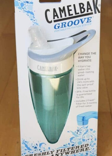 A camelbak groove portable filtration system in its packaging.