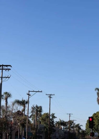 blue sky with power lines