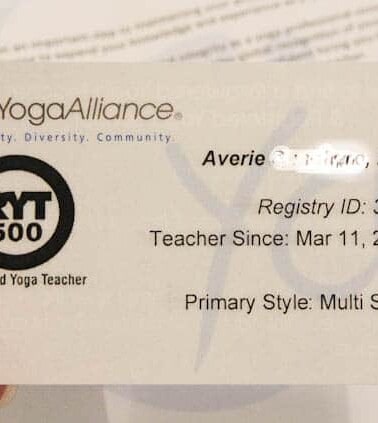 Yoga Alliance Credential Card