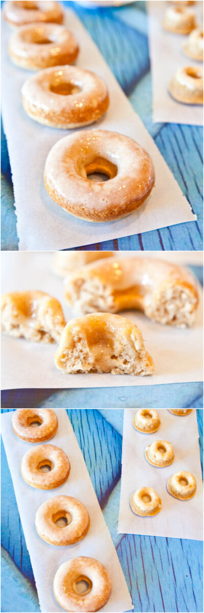 Baked Eggnog Vanilla Donuts with Eggnog Rum Glaze - Averie Cooks
