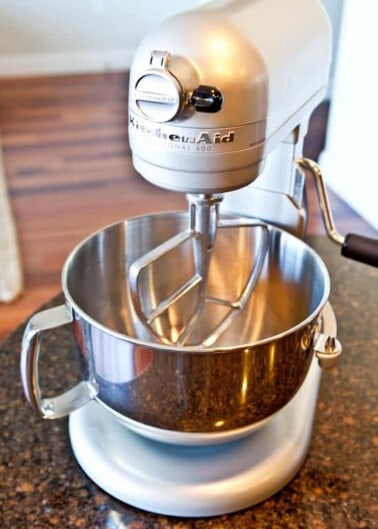 Kitchenaid stand mixer on a countertop.