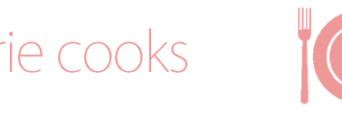 Logo of "averie cooks" featuring a stylized fork, plate, and heart graphic in coral pink.