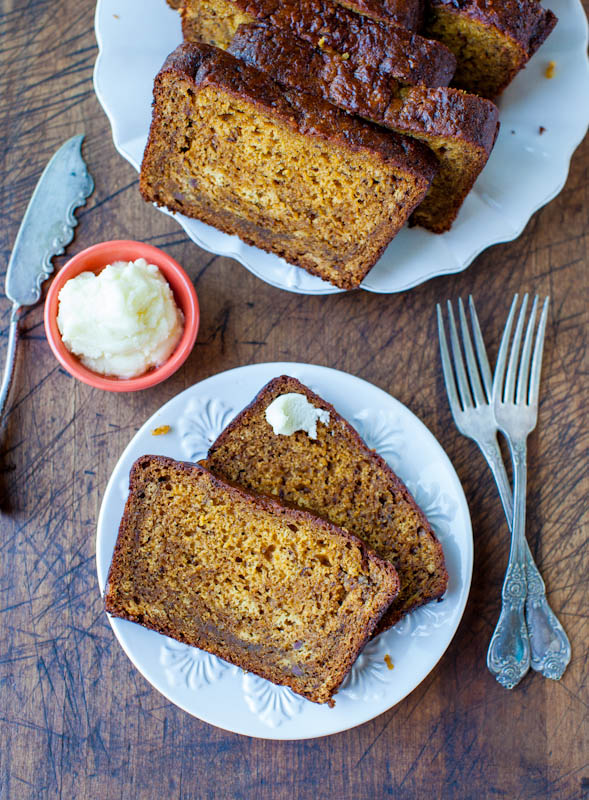 Pumpkin Banana Bread — Soft, moist, fluffy and so much better than another loaf of plain banana bread.