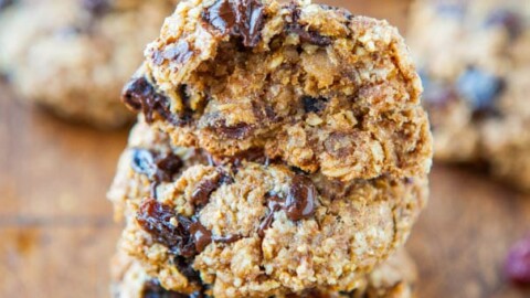 Healthy Oatmeal Cookies Stacked on Each other