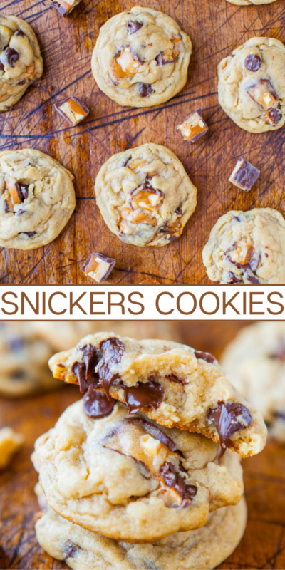 Soft and Chewy Snickers Cookies - Averie Cooks