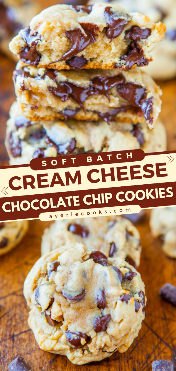 Cream Cheese Chocolate Chip Cookies (Soft Batch!) Averie Cooks