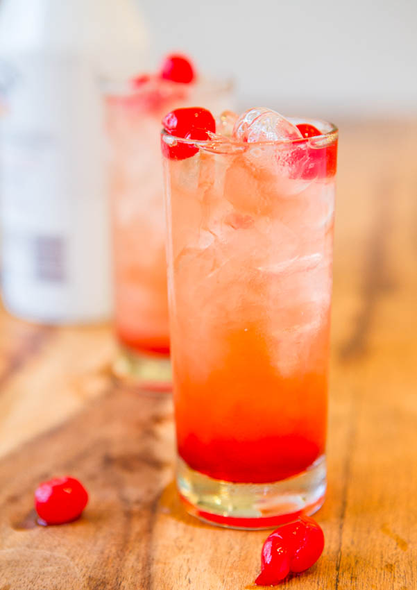 Malibu Sunset — A fun, fruity, easy Malibu drink recipe!! Because there's really no wrong way to do pineapple, orange juice, coconut rum, grenadine, and cherries. If you've never had this fruity alcoholic drink before, you should change that!!