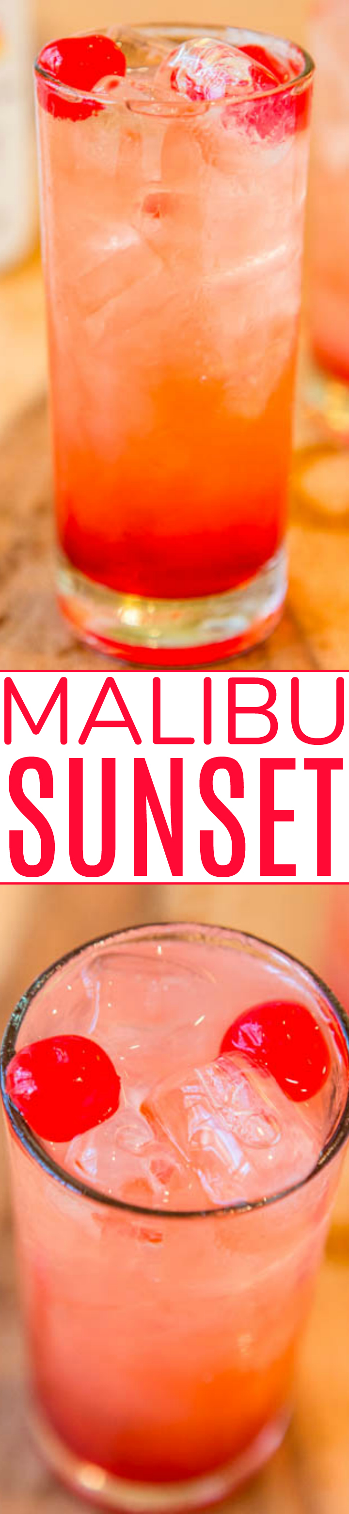 Malibu Sunset Cocktail Mixed Drink Recipe - Homemade Food Junkie