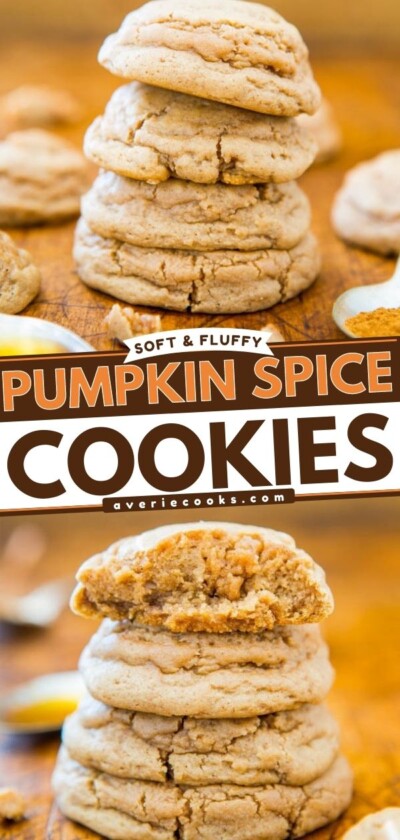 Soft & Puffy Pumpkin Spice Cookies - Averie Cooks