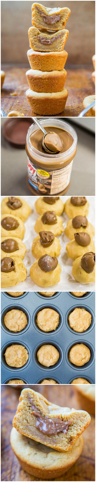 Dark Chocolate Peanut Butter-Stuffed Peanut Butter Cookie Cups - Averie ...