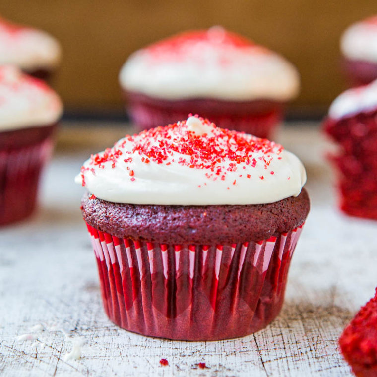 Red Velvet Cupcakes (+ Cream Cheese Frosting!) - Averie Cooks