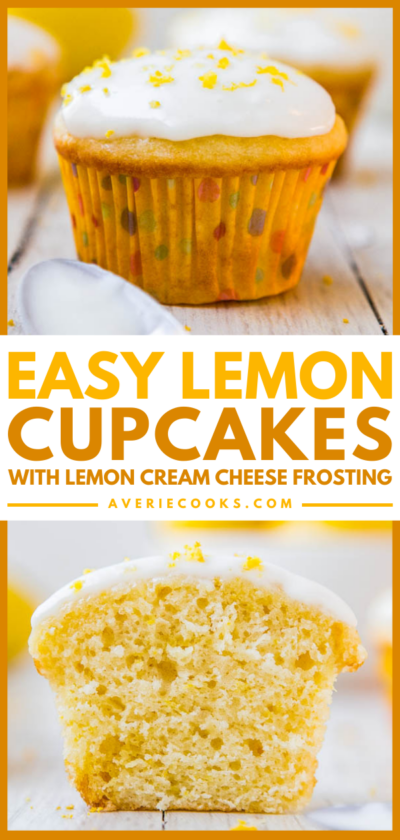 Easy Lemon Cupcakes (+ Lemon Cream Cheese Frosting!) - Averie Cooks