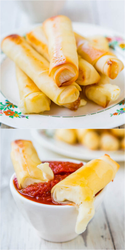 Skinny Two-Ingredient 110-Calorie Mozzarella Cheese Sticks - Averie Cooks