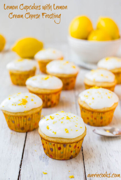 Easy Lemon Cupcakes (+ Lemon Cream Cheese Frosting!) - Averie Cooks