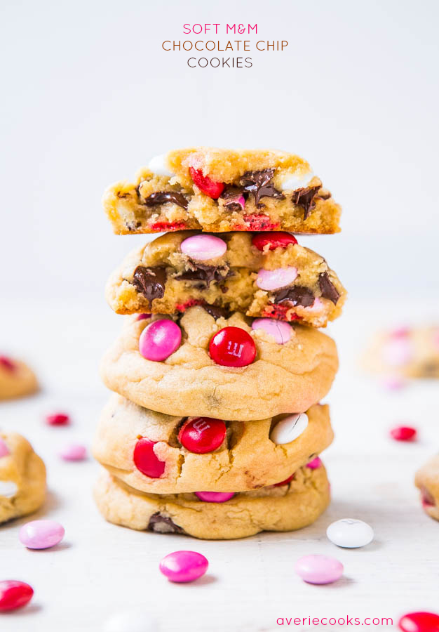 Soft Chocolate Chip M&M's Cookies - Averie Cooks