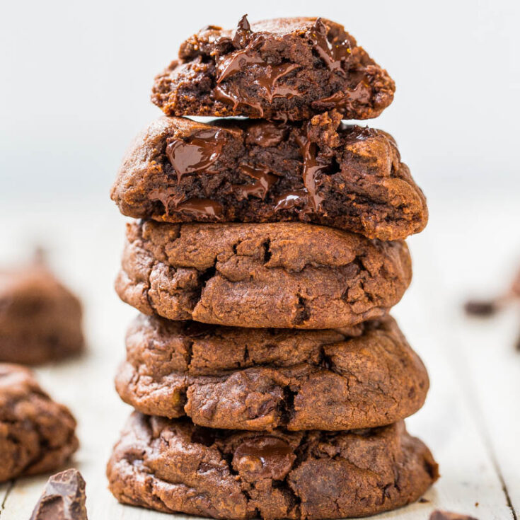 M&M Chocolate Pudding Cookies - Love Bakes Good Cakes