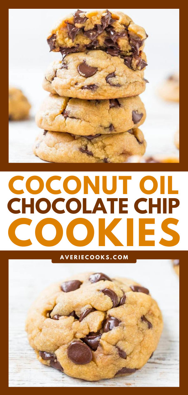 Coconut Oil Chocolate Chip Cookies (No Butter!) - Averie Cooks