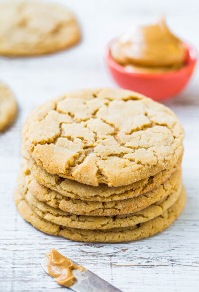 Old-Fashioned Chewy Peanut Butter Cookies - Averie Cooks