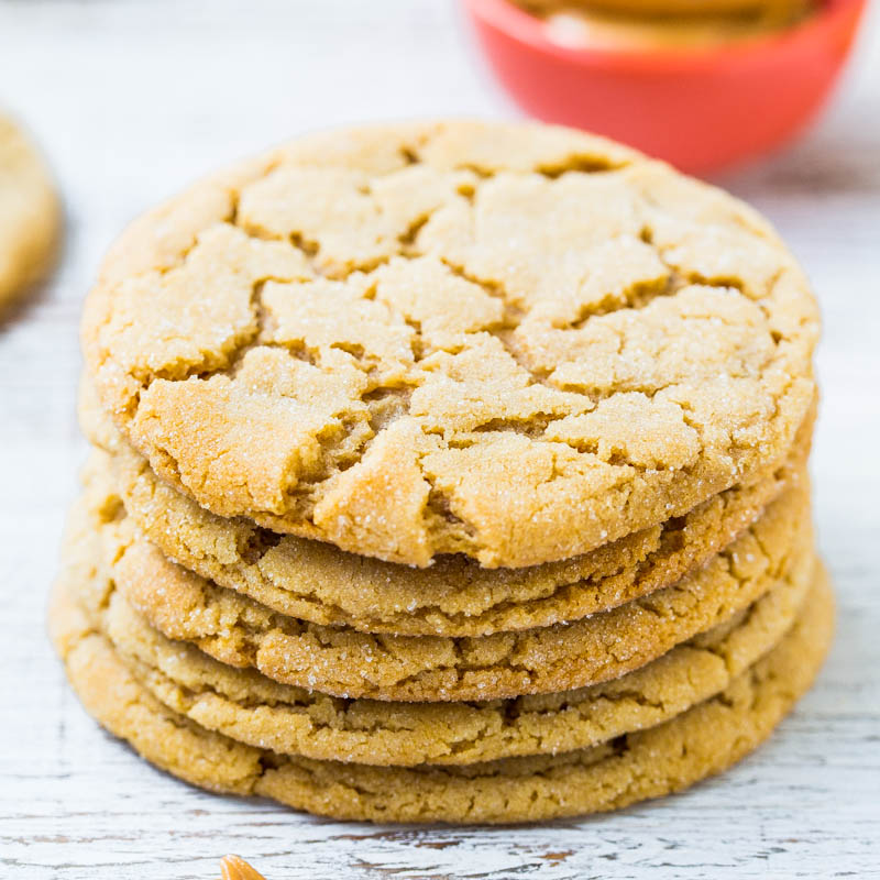 Chewy Peanut Butter Crinkle Cookies - Averie Cooks