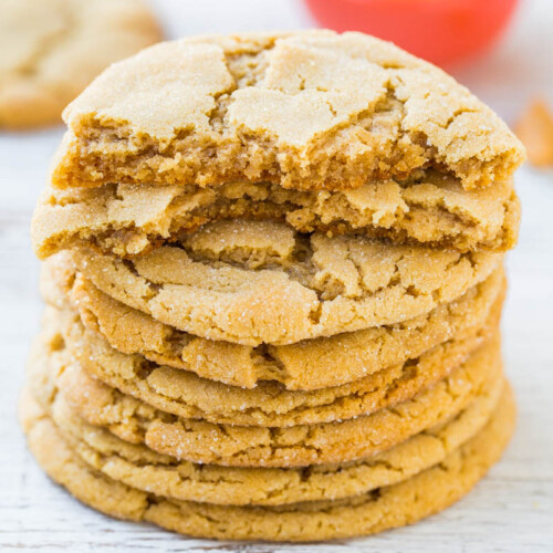 Chewy Peanut Butter Crinkle Cookies - Averie Cooks