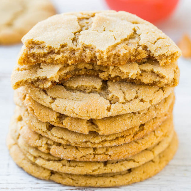 Old-Fashioned Chewy Peanut Butter Cookies - Averie Cooks