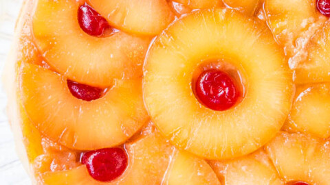 Pineapple Upside Down Cake on Platter