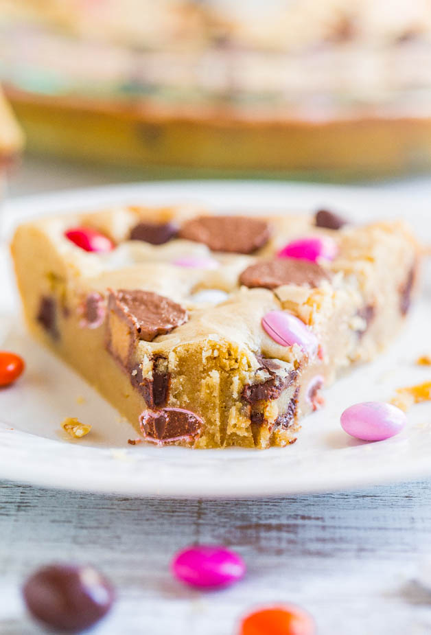 Soft and Chewy Loaded Candy Bar Pie - Averie Cooks