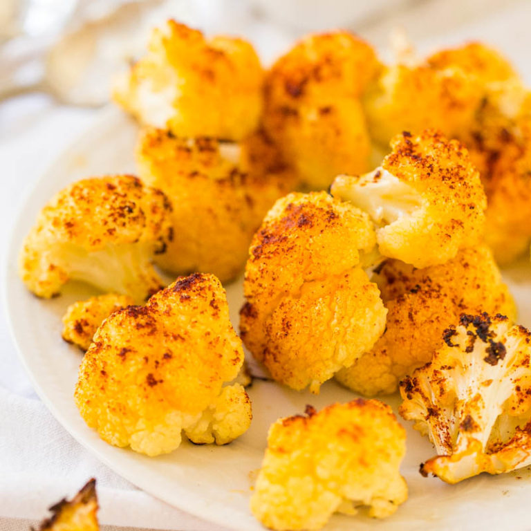 Oven Roasted Cauliflower (+ Dipping Sauce) - Averie Cooks