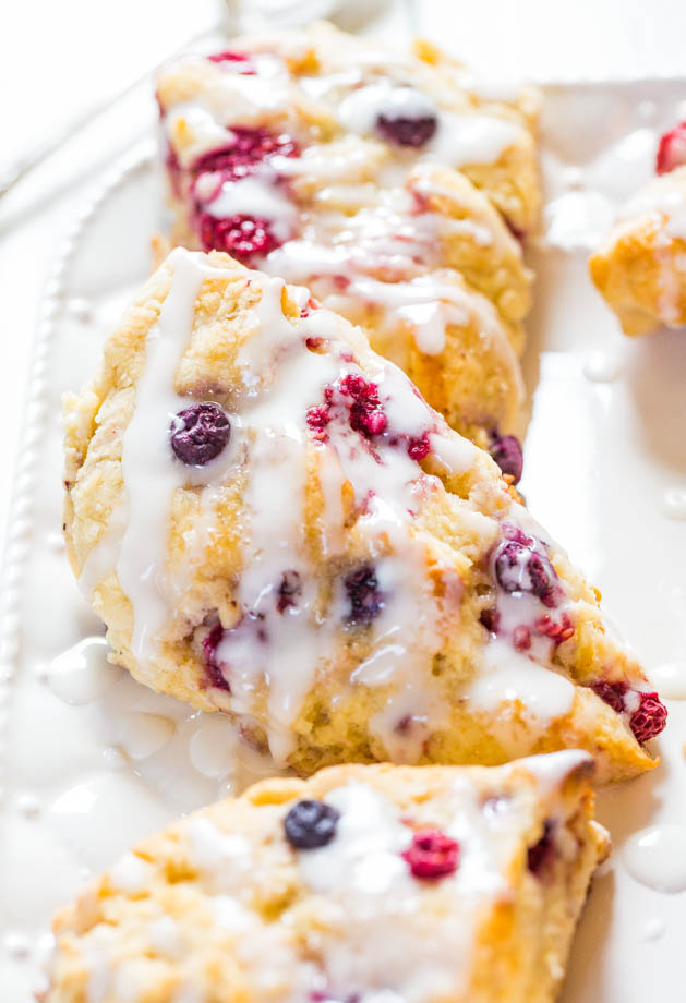 Glazed Mixed Berry Scones (+ Variations!) - Averie Cooks