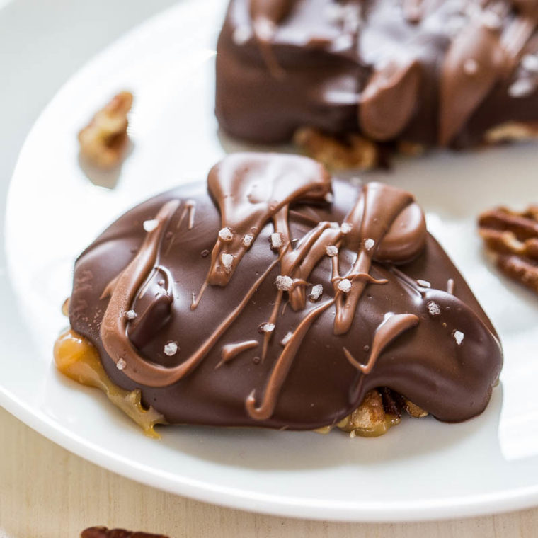 Best Ever Chocolate Turtles Recipe Averie Cooks