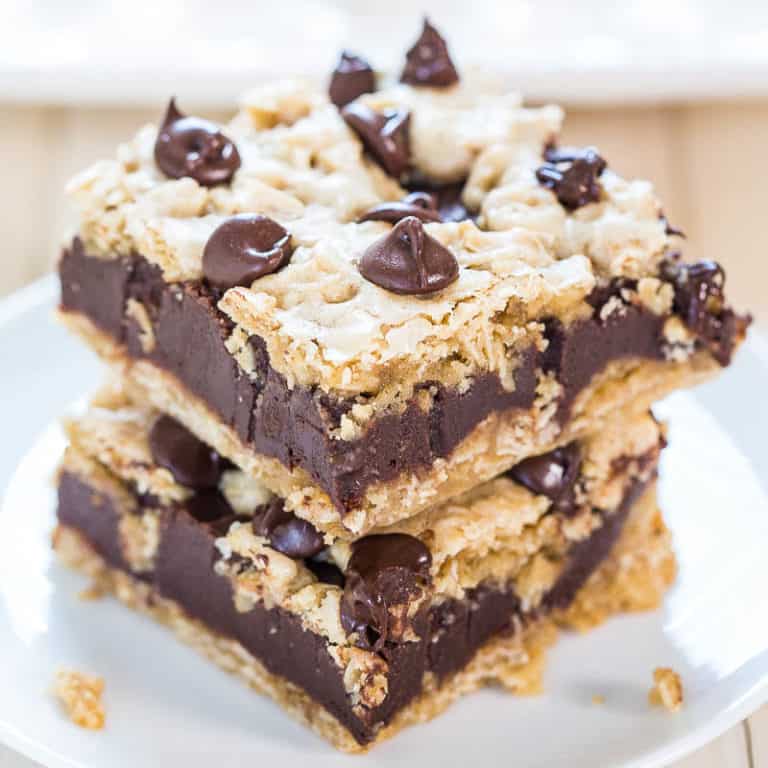 Ultra Fudgy Oatmeal Chocolate Chip Cookie Bars Averie Cooks