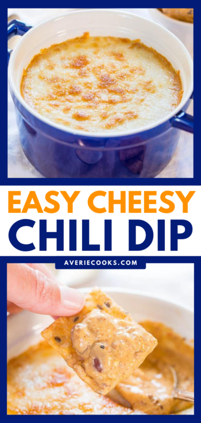 5-minute Cream Cheese Chili Dip - Averie Cooks