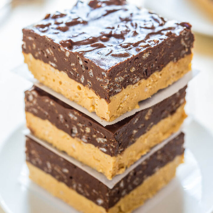 Chocolate Peanut Butter Fudge Bars (NoBake Recipe!) Averie Cooks