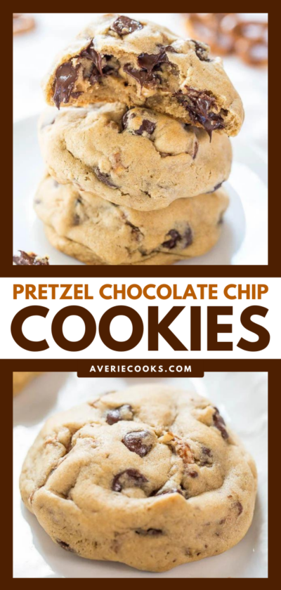 Chocolate Chip Pretzel Cookies (Salty & Sweet!) - Averie Cooks