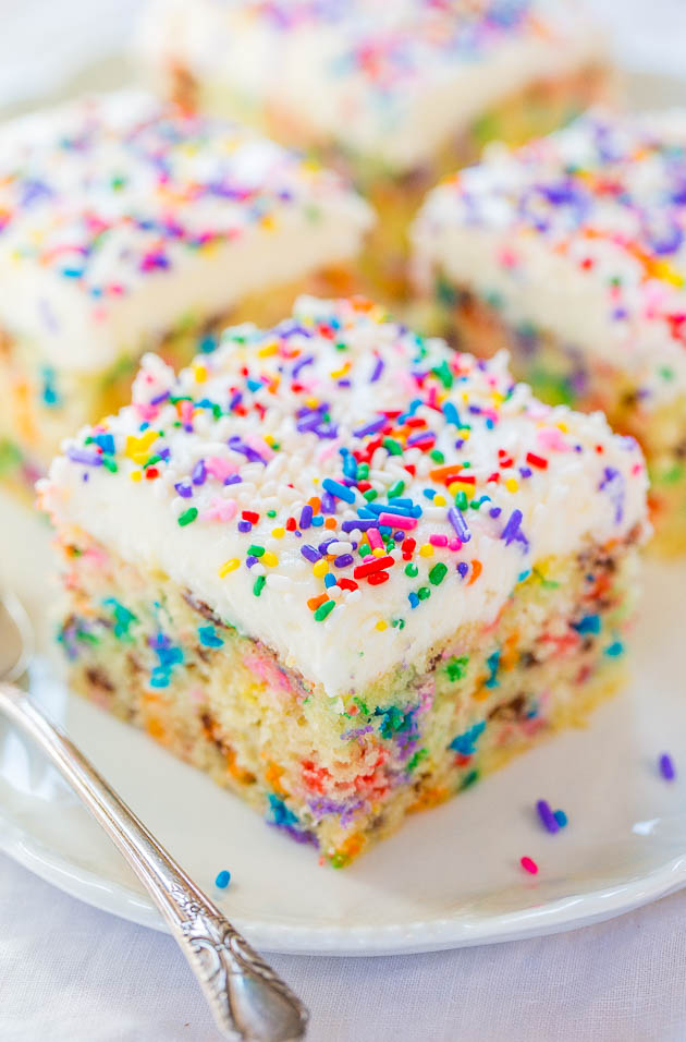 Easy Homemade Funfetti Cake with Vanilla Buttercream - Averie Cooks