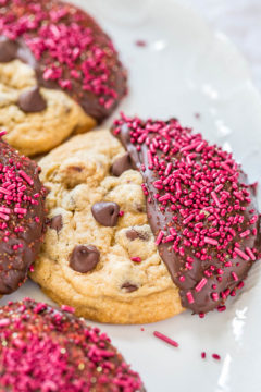 Chocolate-Dipped Chocolate Chip Cookies - Averie Cooks