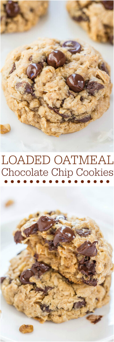 Loaded Oatmeal Coconut Chocolate Chip Cookies Averie Cooks