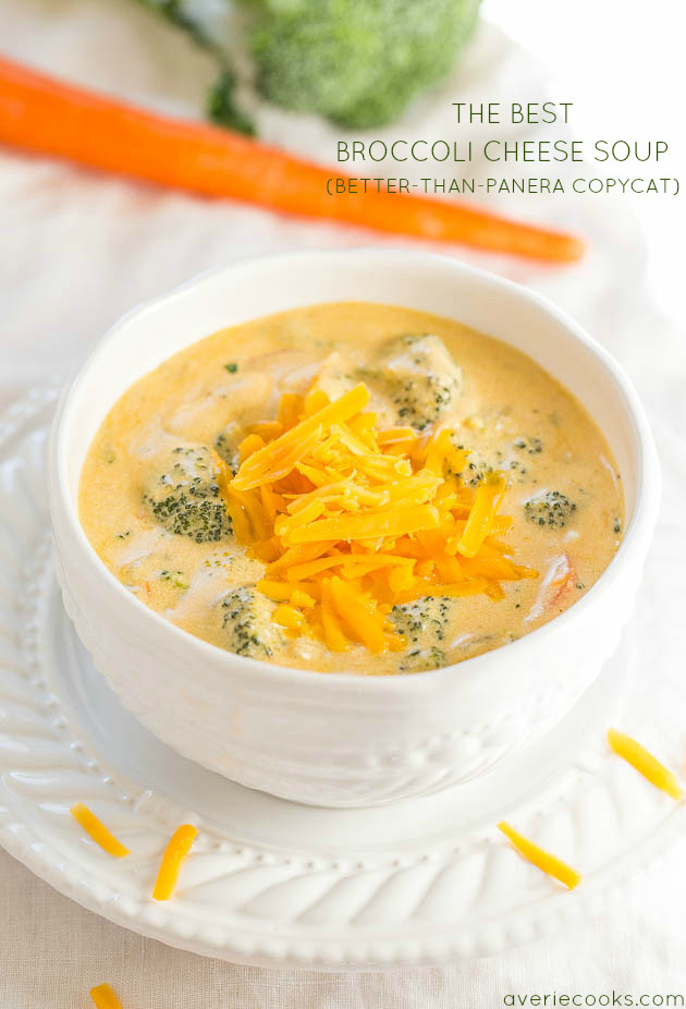 The Best Broccoli Cheese Soup Better Than Panera Copycat Averie Cooks