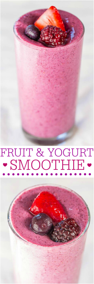 Basic Frozen Fruit Smoothie (Customizable!) - Averie Cooks