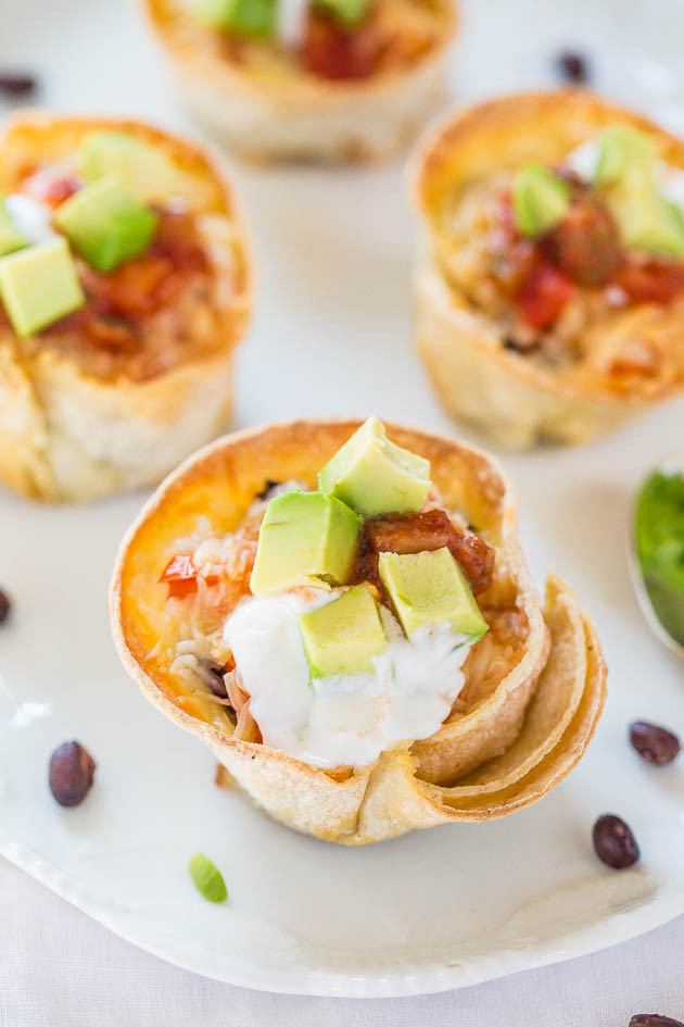Baked Taco Cups (with Tortillas!) - Averie Cooks