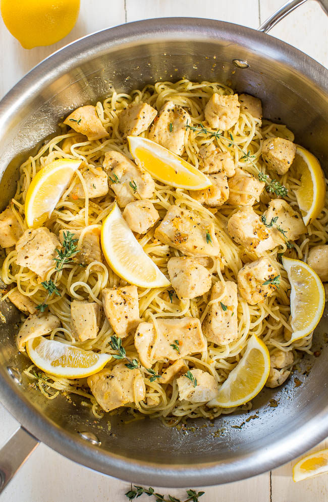 Honey Lemon Chicken with Angel Hair Pasta - Easy, ready in 20 minutes, and you'll love the tangy-sweet flavor!! A healthy weeknight dinner for those busy nights!!