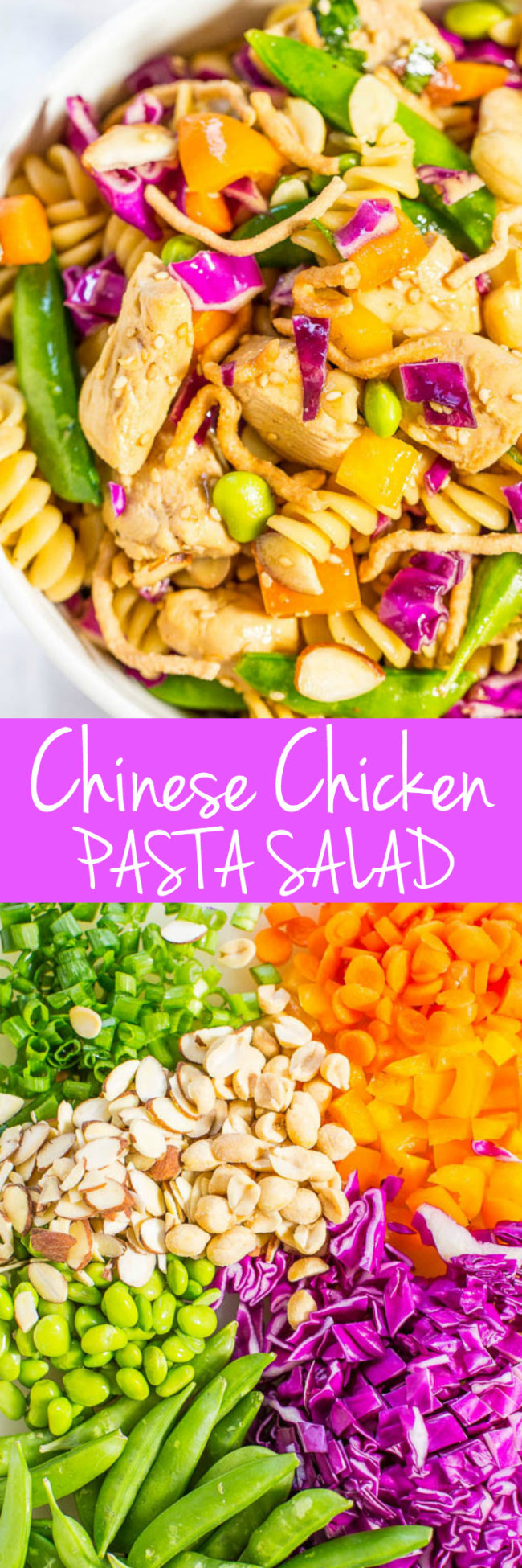 Easy Asian Pasta Salad (with Chicken!) - Averie Cooks