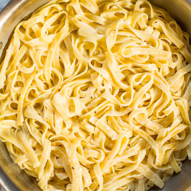 Easy 20-Minute Lighter Fettucine Alfredo - Averie Cooks