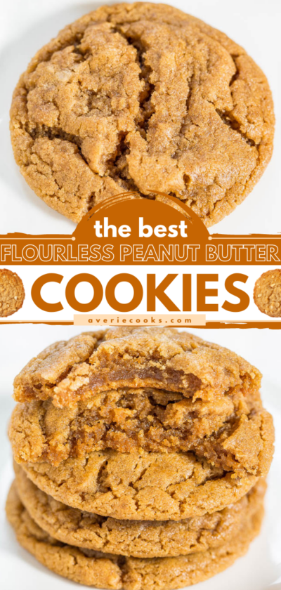 BEST EVER Flourless Peanut Butter Cookies - Averie Cooks